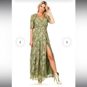 BA&SH Floral Green Maxi Dress